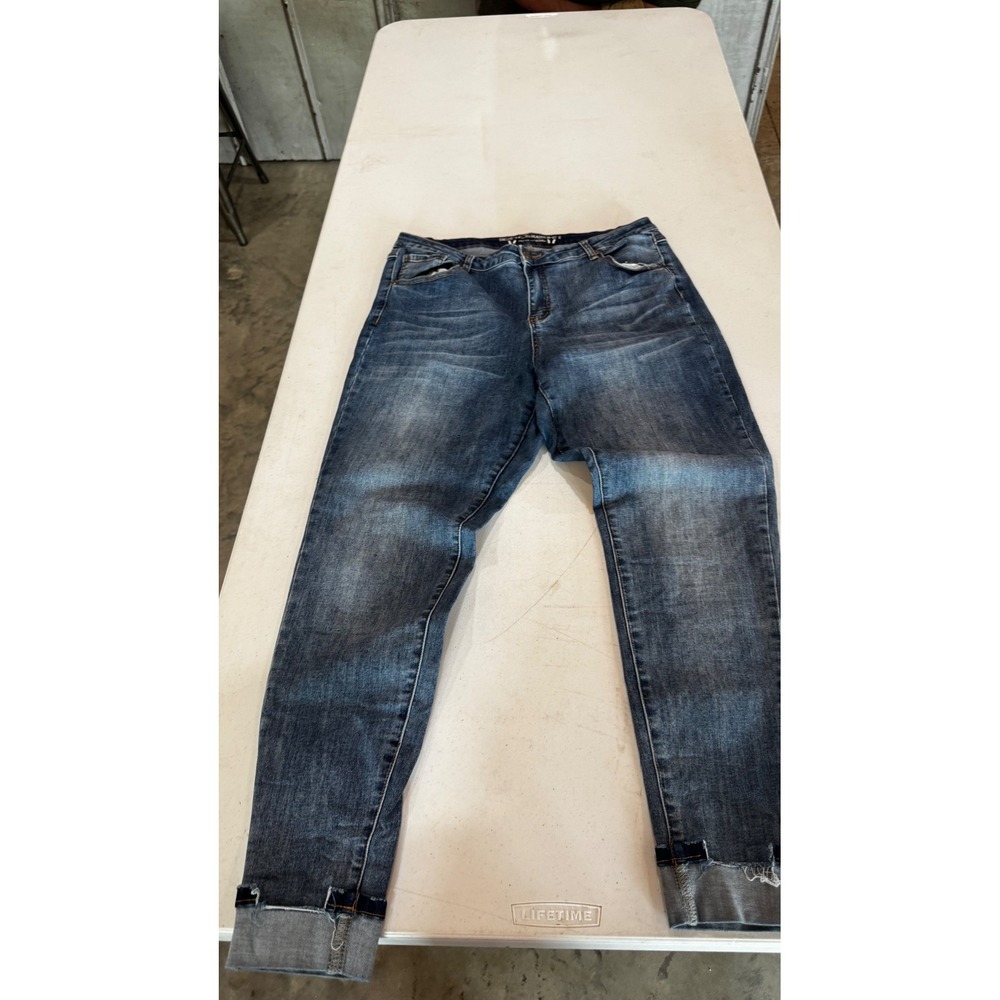 Grace and Lace Skinny Jeans Womens 16 Dark Wash Recycled Plastic Bottle Denim